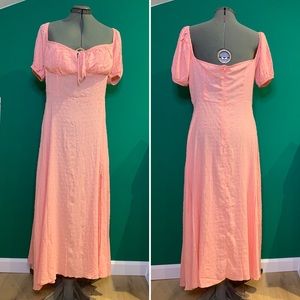 NWT Pink and Gold Peasant Dress